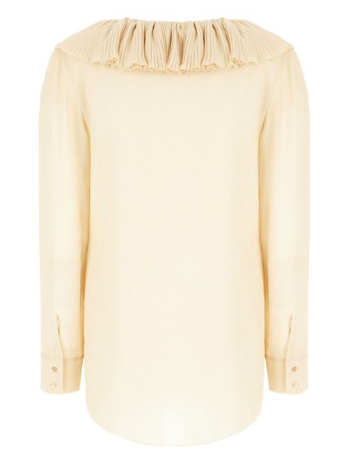 Blusa a balze in mussola di crêpe di seta SAINT LAURENT | 820973Y3K459520